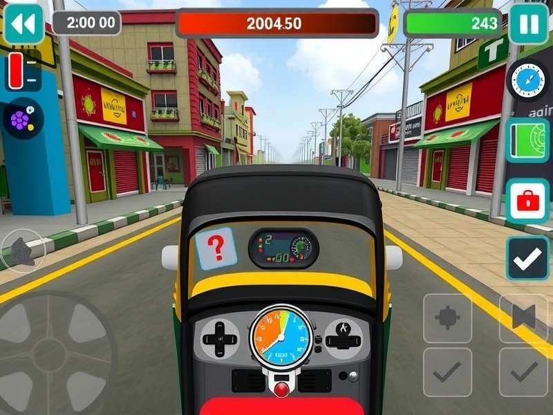 Rickshaw Velocity King gameplay screenshot showing colorful Indian streets